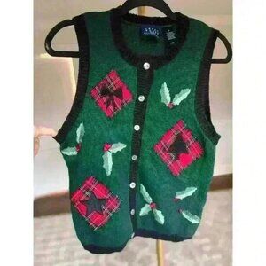 VTG Christmas Holiday Nostalgic Cozycore Crazy Horse Green